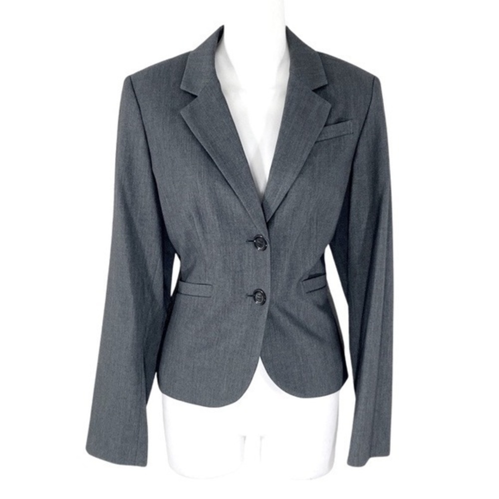 Calvin Klein Gray Two Button Front Stretch Blazer… - image 1